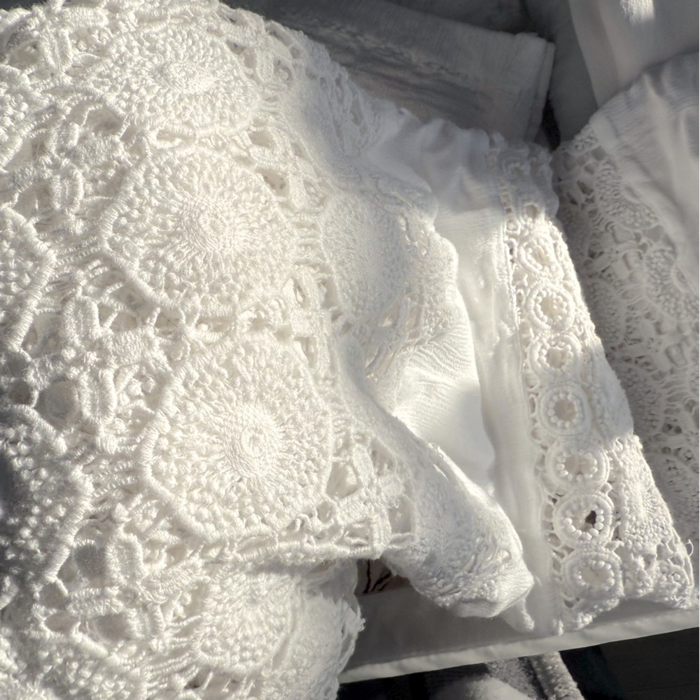 Beautiful Bohemian White Strapless Crochet Lace Design Beach Dress - Picture 2 of 16